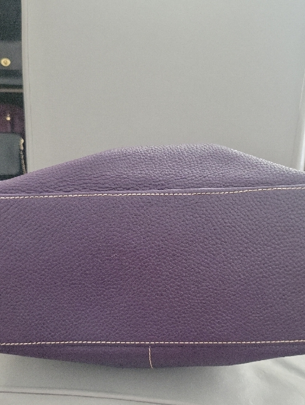 Dooney & Bourke Plum Pebbled Leather Shoulder Bag - Picture 3 of 10